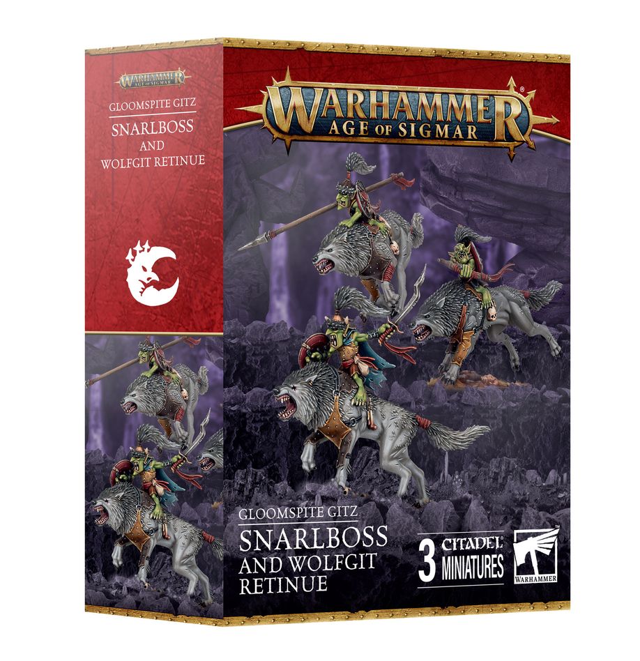 WARHAMMER AGE OF SIGMAR: GLOOMSPITE GITZ SNARLBOSS & WOLFGIT RETINUE