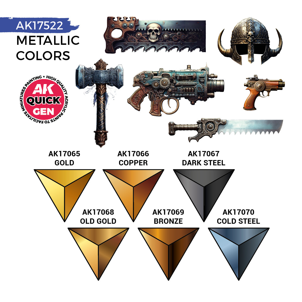 AK INTERACTIVE: METALLICS – QUICK GEN SET