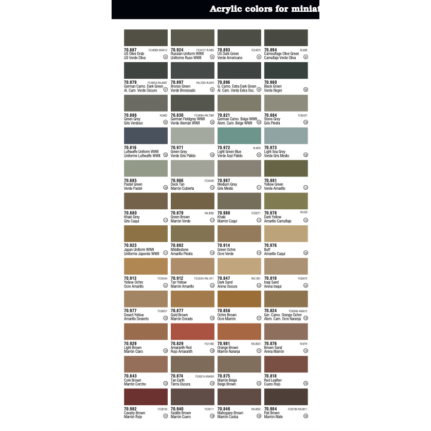 VALLEJO MODEL COLOR (AV70.730 - AV70.898)