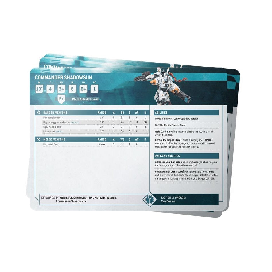 WARHAMMER 40K: T'AU EMPIRE DATASHEET CARDS