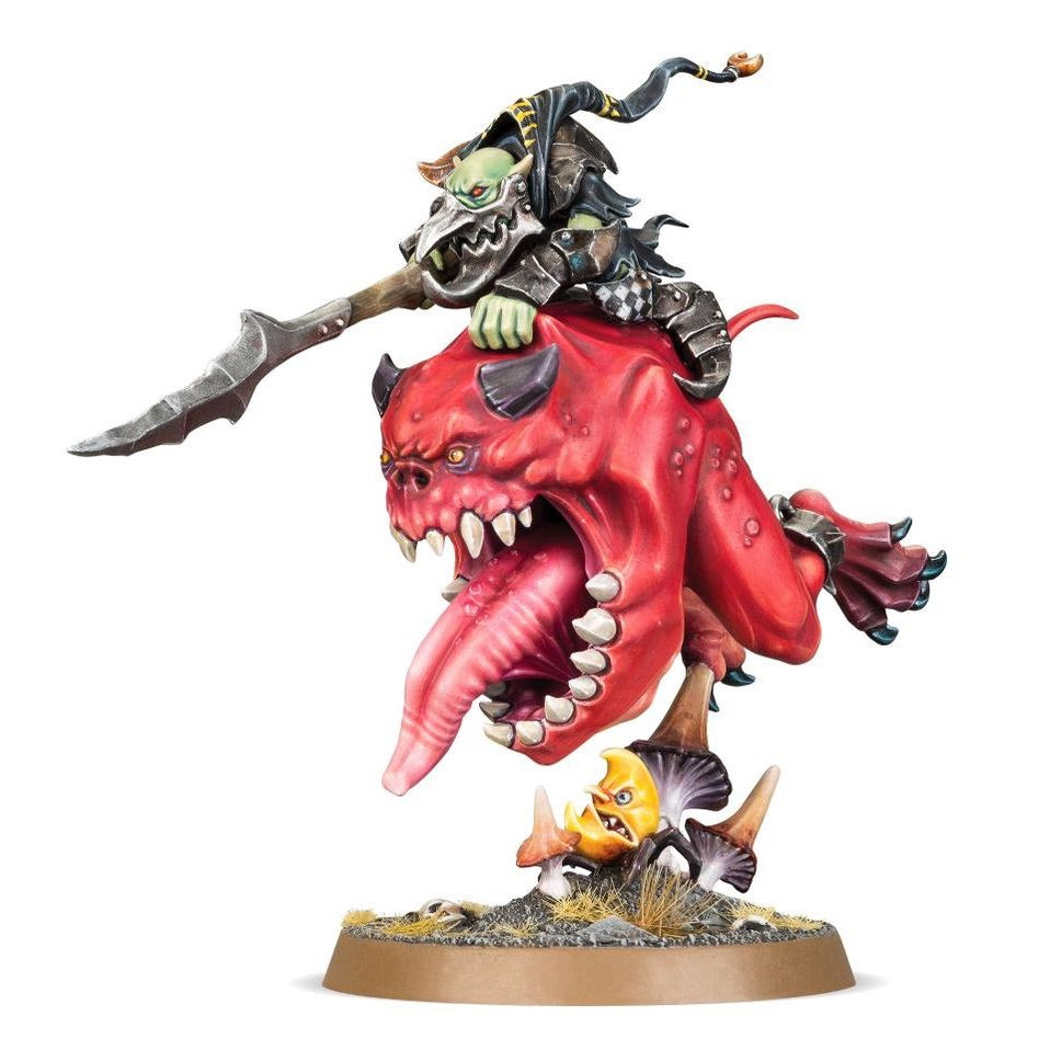 WARHAMMER AGE OF SIGMAR: GLOOMSPITE GITZ LOONBOSS ON GIANT CAVE SQUIG