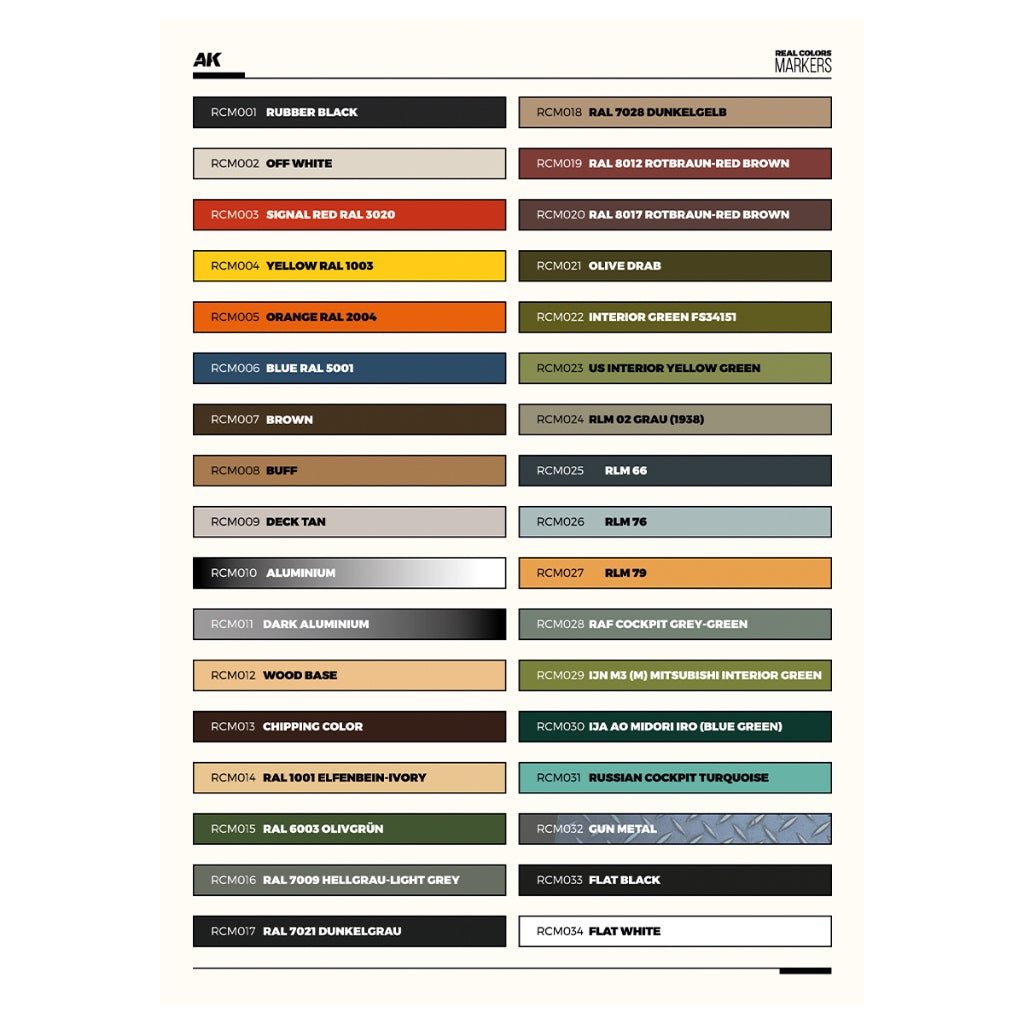 AK INTERACTIVE: SPECIAL BOX REAL COLORS MARKERS - 34UNITS