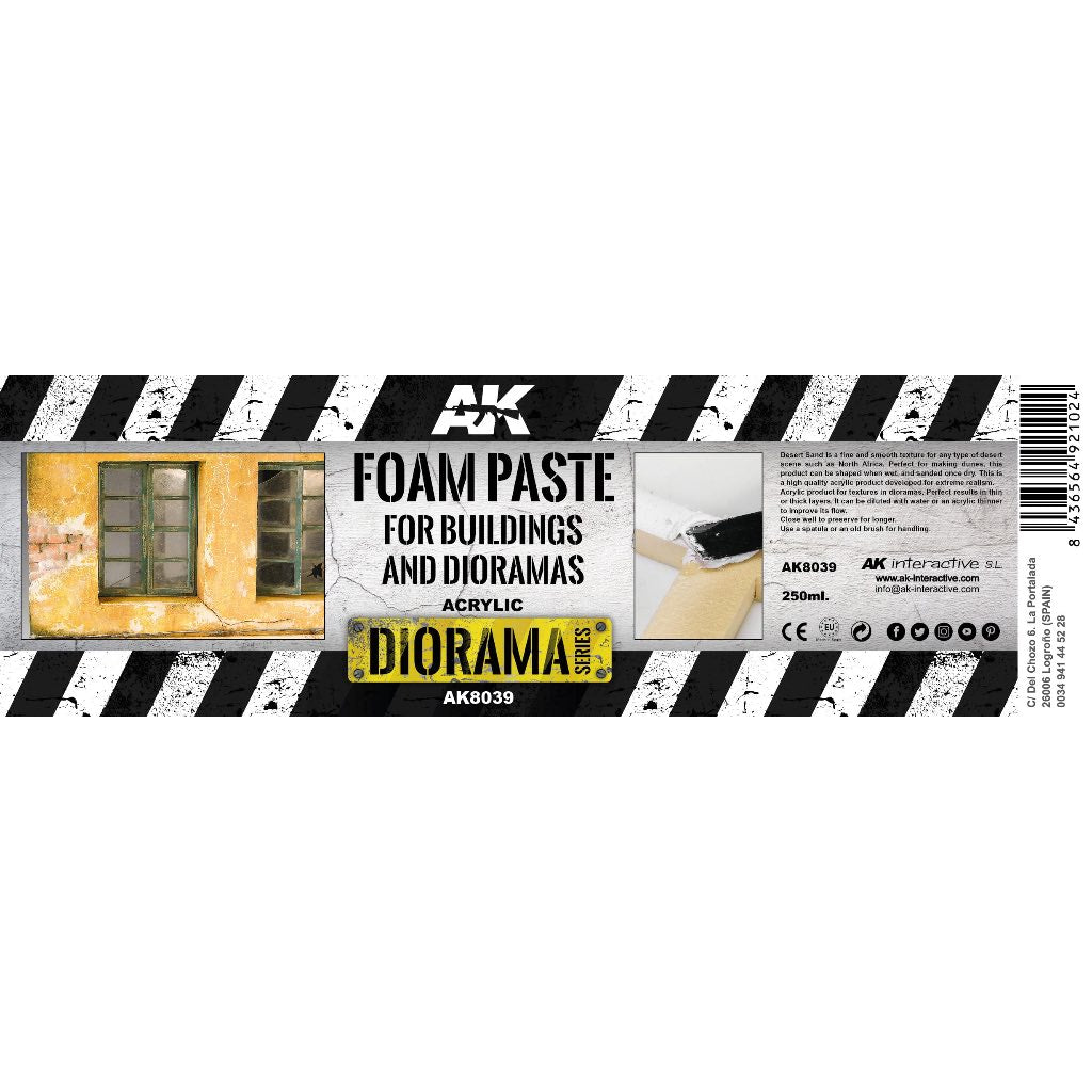 AK INTERACTIVE FOAM TEXTURIZER & SEALER – FOR BUILDINGS AND DIORAMAS 250ML