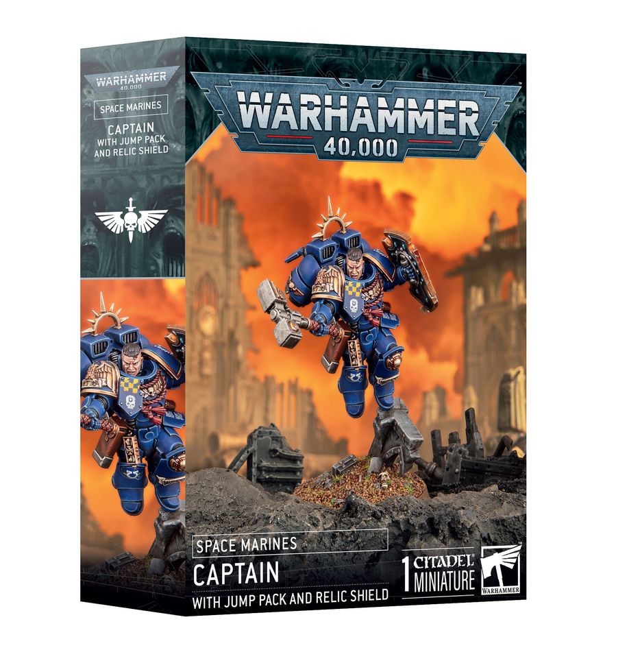 WARHAMMER 40K: SPACE MARINES CAPTAIN WITH JUMP PACK & RELIC SHIELD