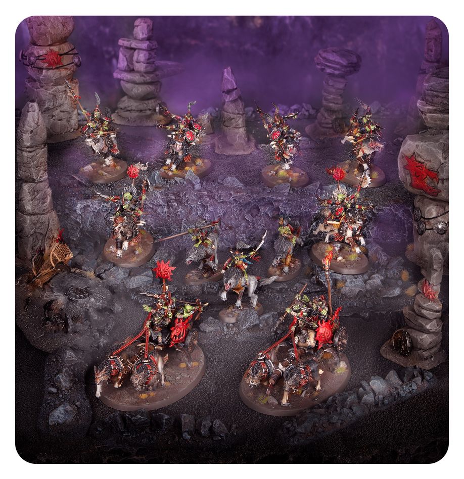 WARHAMMER AGE OF SIGMAR: SPEARHEAD GLOOMSPITE GITZ SNARLPACK HUNTAZ
