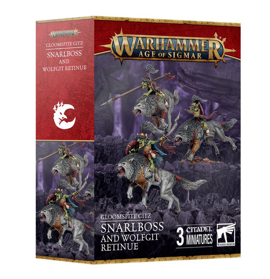 WARHAMMER AGE OF SIGMAR: GLOOMSPITE GITZ SNARLBOSS & WOLFGIT RETINUE