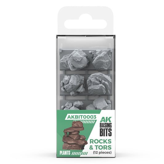 AK INTERACTIVE: ROCKS & TORS - BASING BITS 12 PCS