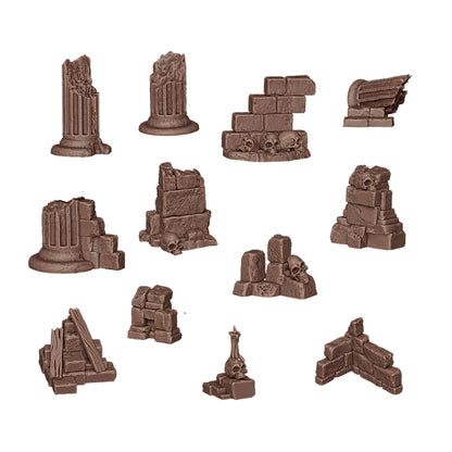 AK INTERACTIVE: VILLAGE RUINS - BASING BITS 12 PCS