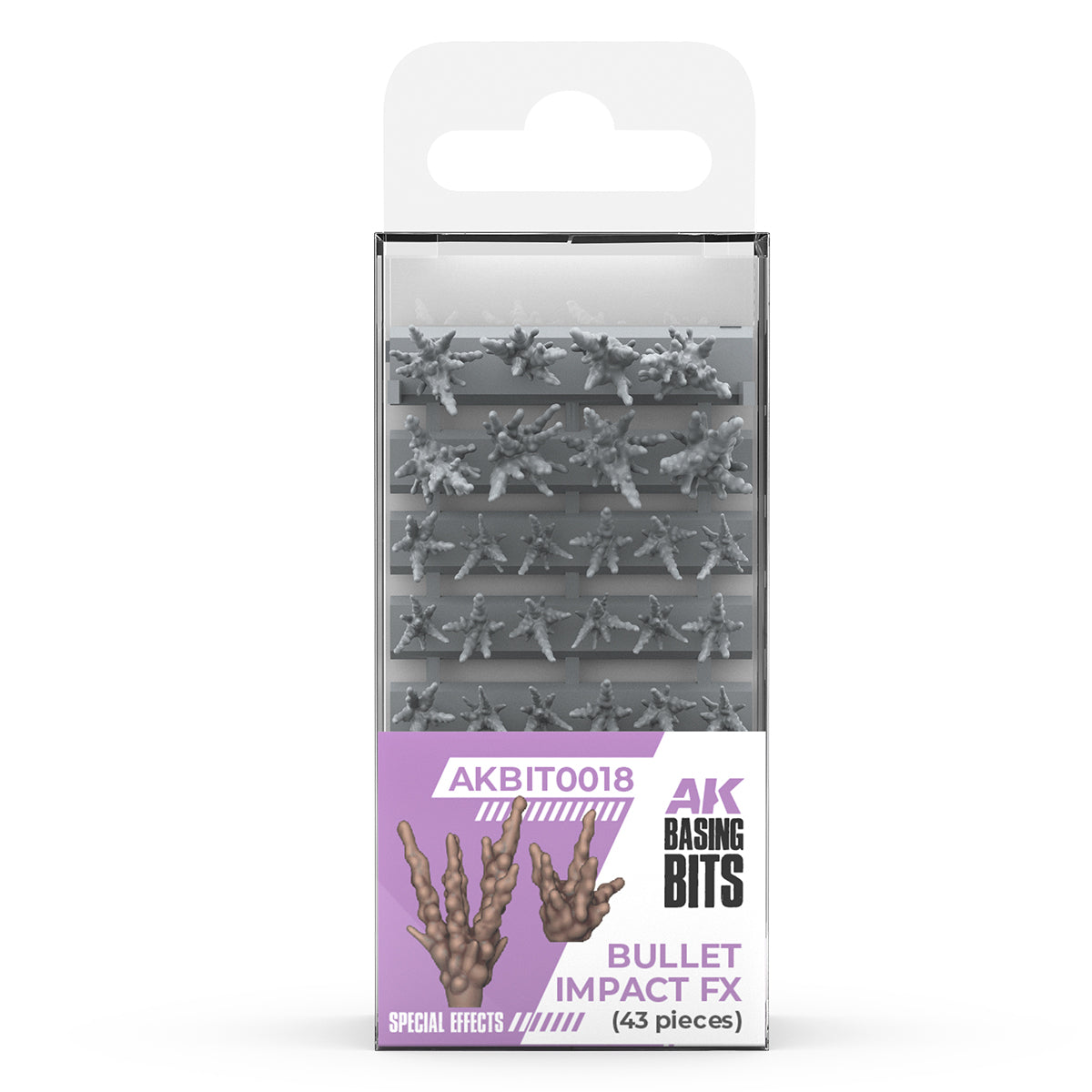 AK INTERACTIVE: BULLET IMPACT FX - BASING BITS 43 PCS