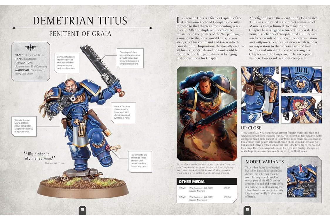 WARHAMMER 40K: CHARACTER ENCYCLOPEDIA (INCLUDES LIEUTENANT TITUS MODEL)