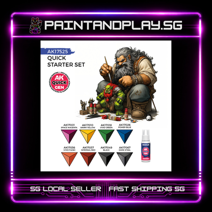 AK INTERACTIVE: QUICK STARTER SET (8 QUICK GEN + 1 MEDIUM + 1 FREE BRUSH)