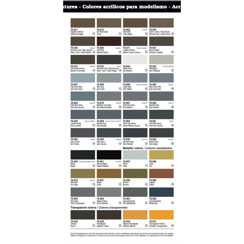 VALLEJO MODEL COLOR (AV70.730 - AV70.898)