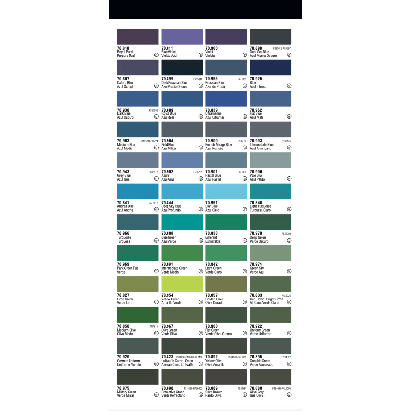 VALLEJO MODEL COLOR (AV70.730 - AV70.898)