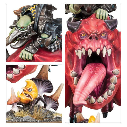 WARHAMMER AGE OF SIGMAR: GLOOMSPITE GITZ LOONBOSS ON GIANT CAVE SQUIG