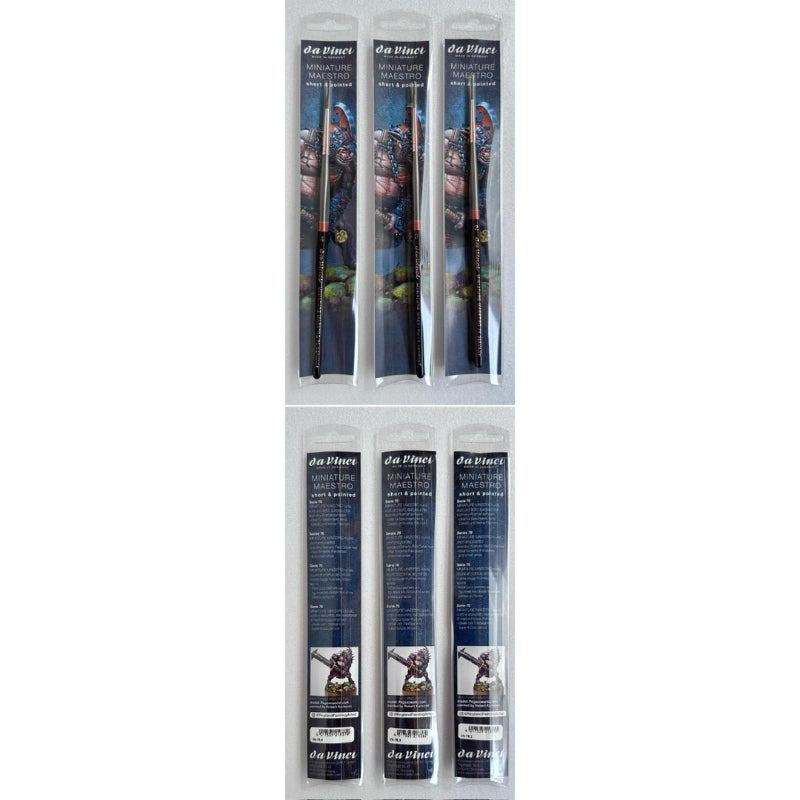 DA VINCI MINIATURE MAESTRO SERIES 76 ROUND, SHORT AND POINTED KOLINSKY SABLE BRUSHES