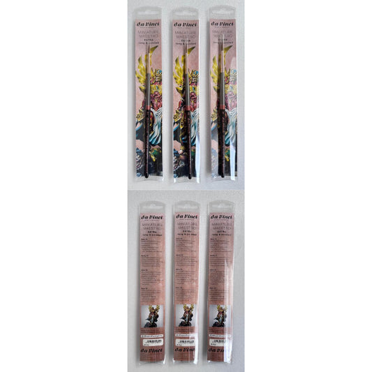 DA VINCI MINIATURE MAESTRO SERIES 70 ROUND, EXTRA LONG AND EXTRA POINTED KOLINSKY SABLE BRUSHES