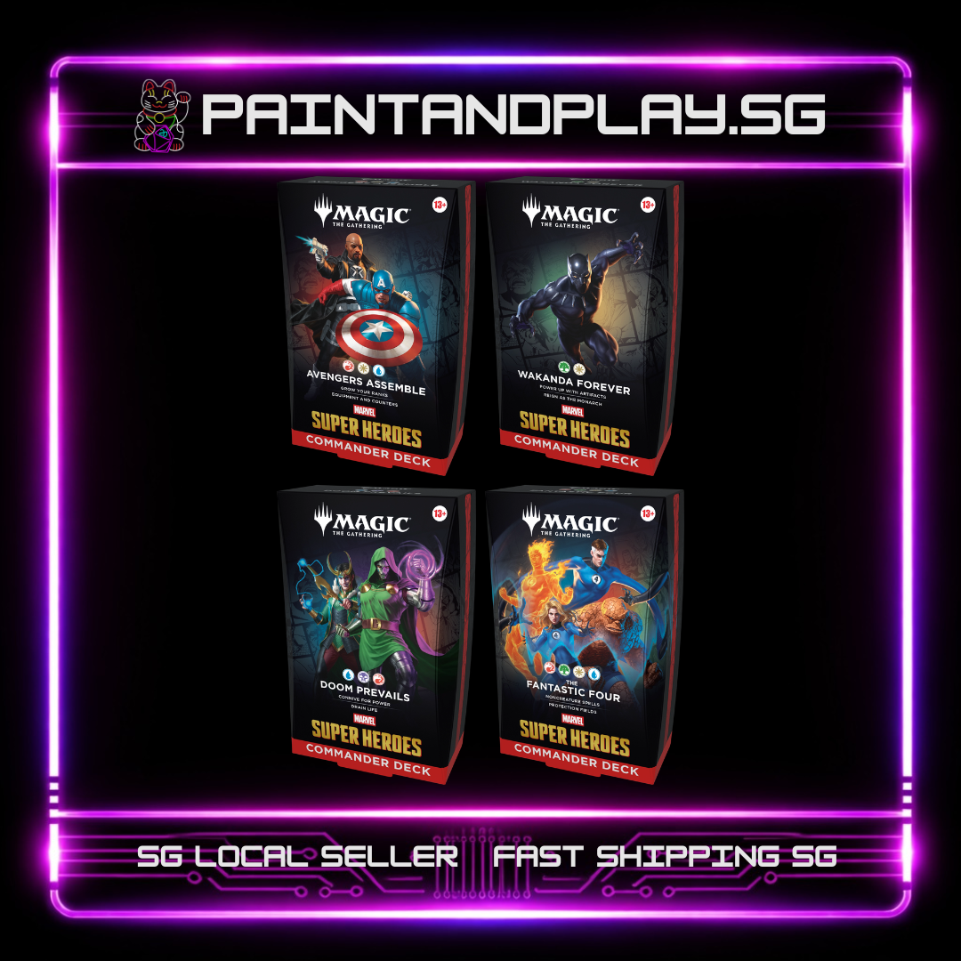 MAGIC THE GATHERING: MARVEL SUPER HEROES COMMANDER COMPLETE 4-DECK SET - STANDARD & SURGE FOIL