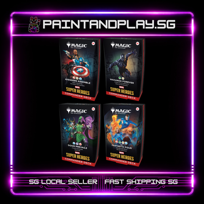 MAGIC THE GATHERING: MARVEL SUPER HEROES COMMANDER COMPLETE 4-DECK SET - STANDARD & SURGE FOIL
