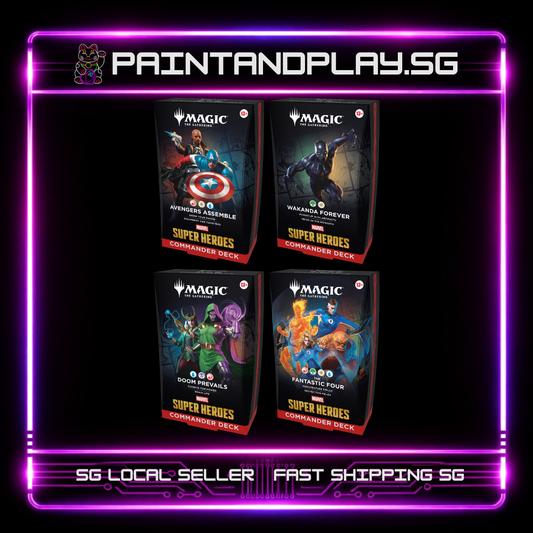 MAGIC THE GATHERING: MARVEL SUPER HEROES COMMANDER COMPLETE 4-DECK SET - STANDARD & SURGE FOIL